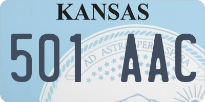 KS license plate 501AAC