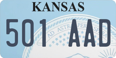 KS license plate 501AAD