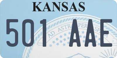 KS license plate 501AAE