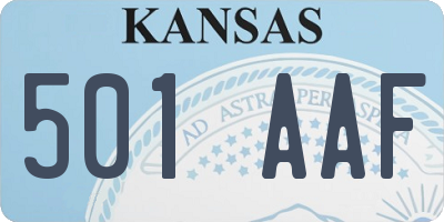 KS license plate 501AAF