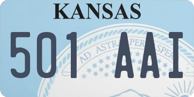 KS license plate 501AAI