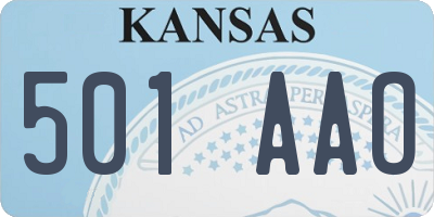 KS license plate 501AAO