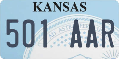 KS license plate 501AAR