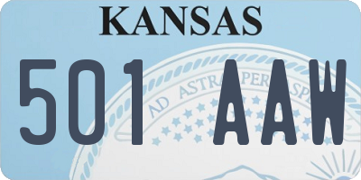 KS license plate 501AAW