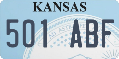 KS license plate 501ABF