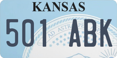 KS license plate 501ABK