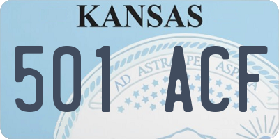 KS license plate 501ACF