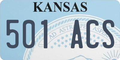 KS license plate 501ACS