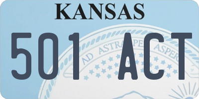 KS license plate 501ACT