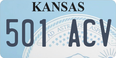 KS license plate 501ACV