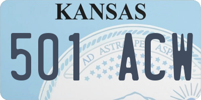 KS license plate 501ACW