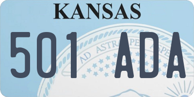 KS license plate 501ADA
