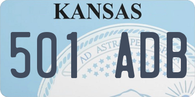 KS license plate 501ADB