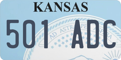 KS license plate 501ADC