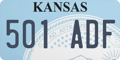 KS license plate 501ADF