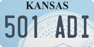 KS license plate 501ADI