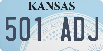 KS license plate 501ADJ