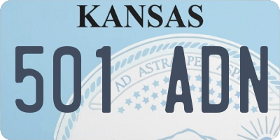 KS license plate 501ADN