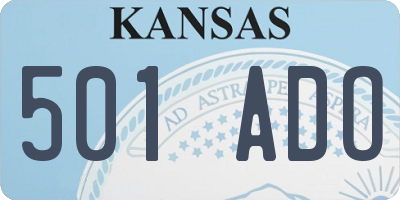 KS license plate 501ADO