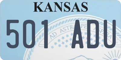 KS license plate 501ADU