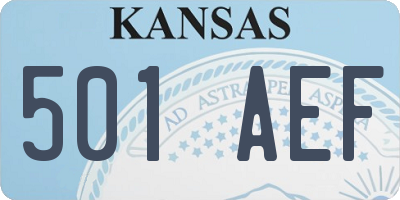 KS license plate 501AEF