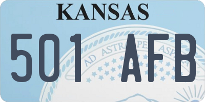 KS license plate 501AFB