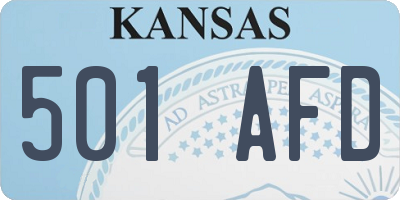 KS license plate 501AFD