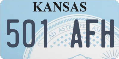 KS license plate 501AFH