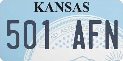KS license plate 501AFN