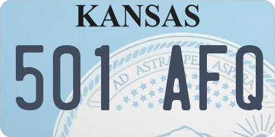 KS license plate 501AFQ