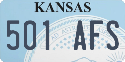 KS license plate 501AFS