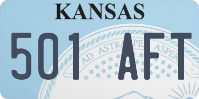 KS license plate 501AFT