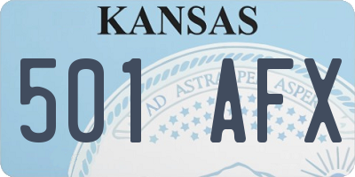 KS license plate 501AFX