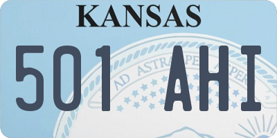 KS license plate 501AHI