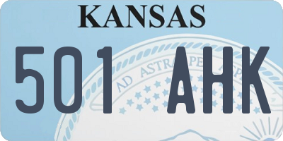 KS license plate 501AHK