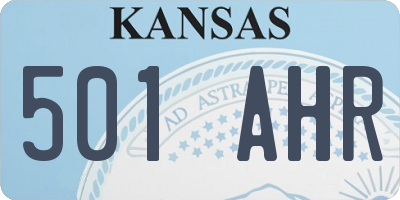 KS license plate 501AHR