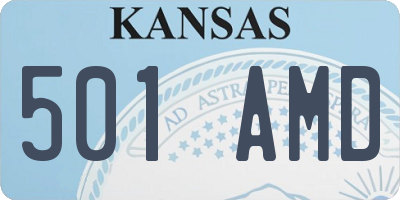 KS license plate 501AMD