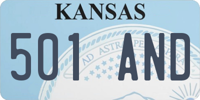 KS license plate 501AND