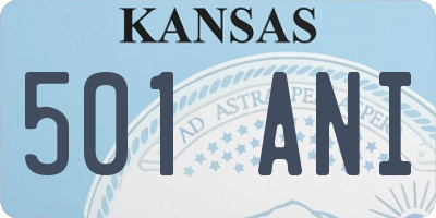 KS license plate 501ANI