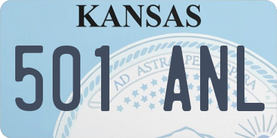 KS license plate 501ANL