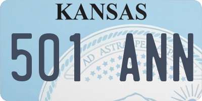 KS license plate 501ANN