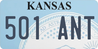 KS license plate 501ANT