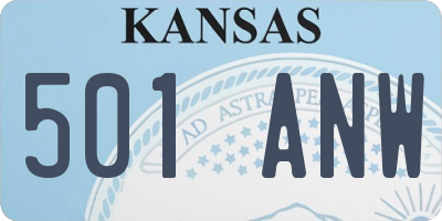 KS license plate 501ANW