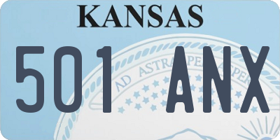 KS license plate 501ANX