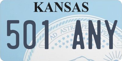 KS license plate 501ANY