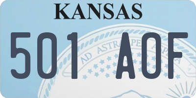 KS license plate 501AOF