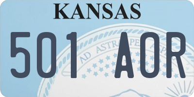 KS license plate 501AOR