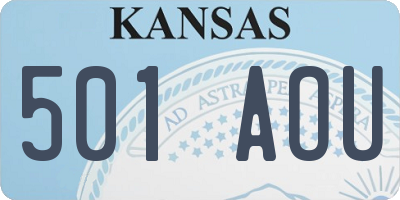 KS license plate 501AOU