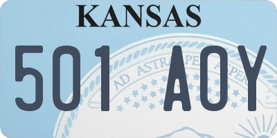 KS license plate 501AOY