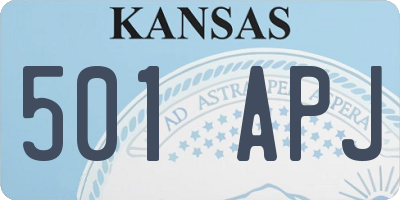 KS license plate 501APJ